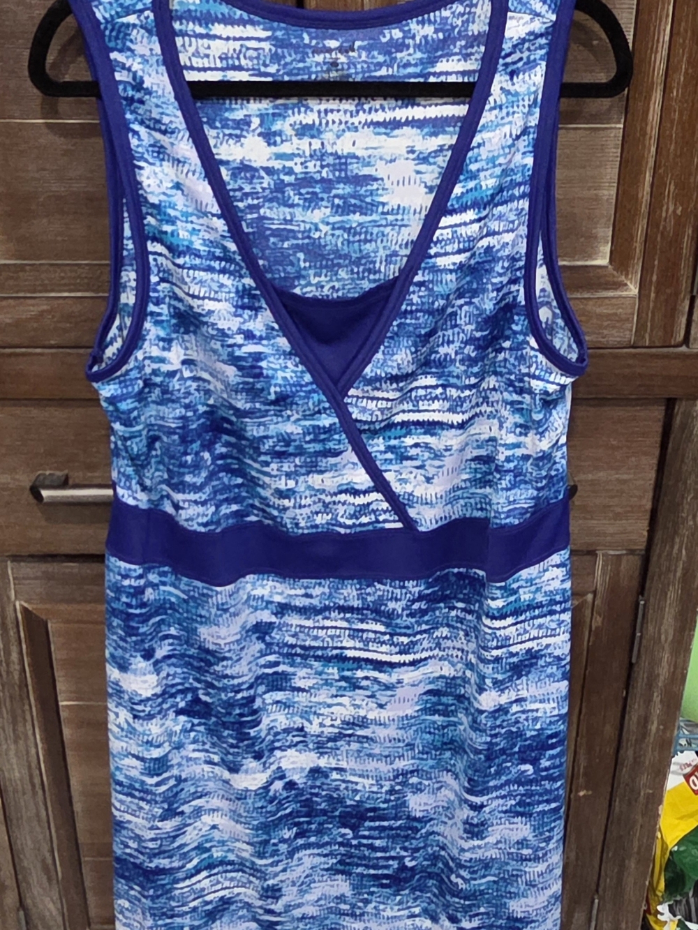 Exertek Women's Moisture Wicking Sport Dress Size 2X Blue White Knee Length